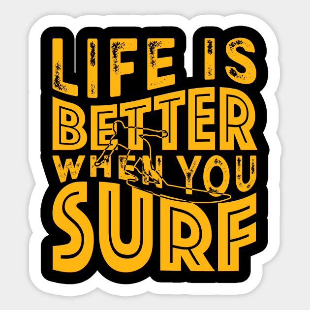 Surfer Life Funny Sticker by Imutobi